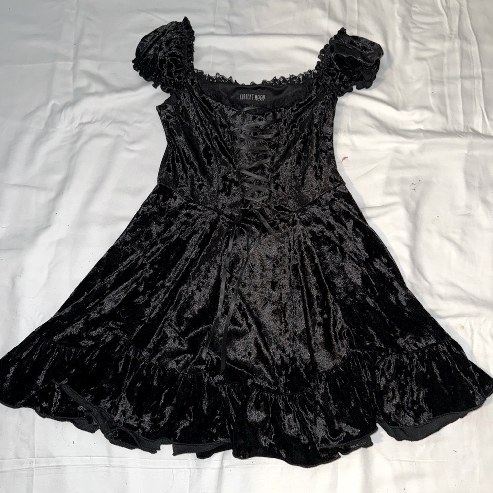 Dolls kill current mood crushed velvet mini dress